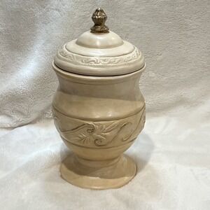 VTG Studio Art Pottery Stoneware Urn Style Lidded Pot Canister Non Glazed Inside